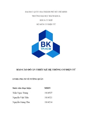 Đồ án Cơ điện tử: Thuyết minh Robot dò line (Mẫu)