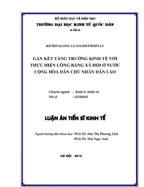 Luận văn: Tăng trưởng kinh tế & Công bằng xã hội tại Lào