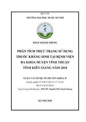 Thực trạng sử dụng kháng sinh tại BVĐK Vĩnh Thuận 2018
