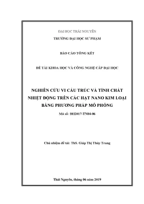 Vi cấu trúc & tính chất nhiệt động hạt nano kim loại