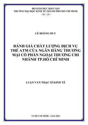 Luận văn: Đánh giá chất lượng dịch vụ thẻ ATM Vietcombank