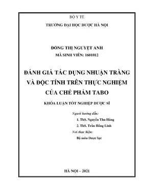 Chế phẩm Tabo: Tác dụng nhuận tràng và đánh giá độc tính