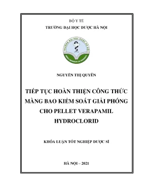 Công thức màng bao Pellet Verapamil kiểm soát giải phóng