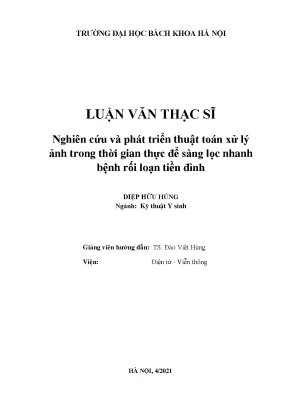 Sàng lọc Rối loạn tiền đình bằng Xử lý ảnh & Học máy