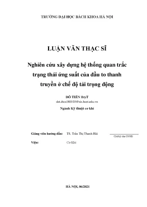 Quan trắc ứng suất đầu to thanh truyền dưới tải trọng động