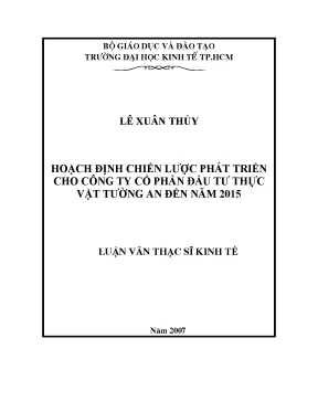 Luận văn Hoạch định chiến lược phát triển Dầu Tường An