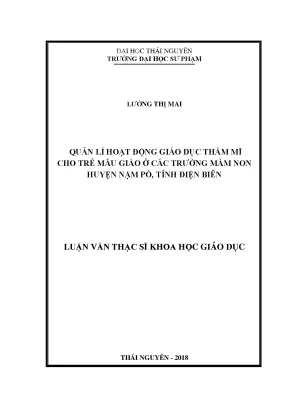 Luận văn Quản lí giáo dục thẩm mĩ cho trẻ mầm non