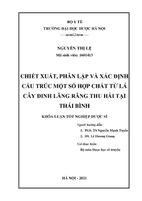 Nghiên cứu hợp chất hóa học từ lá cây Đinh lăng răng