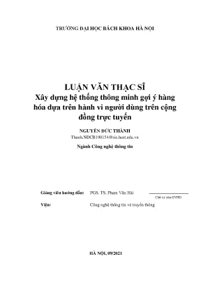 Hệ thống gợi ý sản phẩm thông minh theo hành vi người dùng