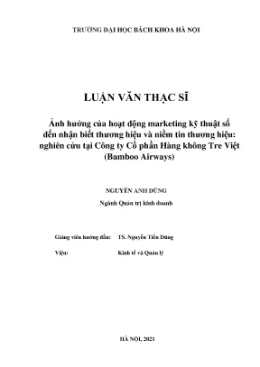 Case Study Marketing KTS tại Bamboo Airways: Luận văn