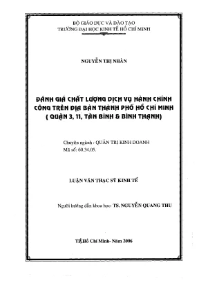 Tài liệu luận văn đánh giá chất lượng dịch vụ hành chính công trên địa bàn