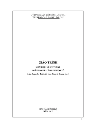 Vẽ kỹ thuật nghề công nghệ ô tô trường - Giáo trình