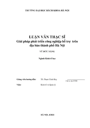 Giải pháp phát triển công nghiệp hỗ trợ tại Hà Nội