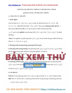 Phương trình & Hệ phương trình: Lý thuyết, bài tập có giải