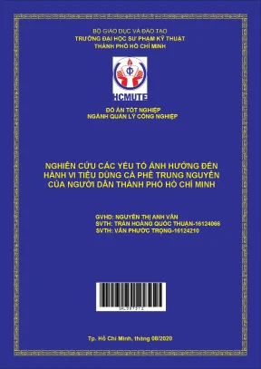 Nghiên cứu hành vi tiêu dùng cà phê Trung Nguyên tại HCM