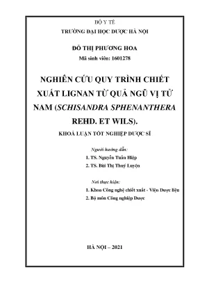 Quy trình chiết xuất lignan từ quả ngũ vị tử nam tối ưu