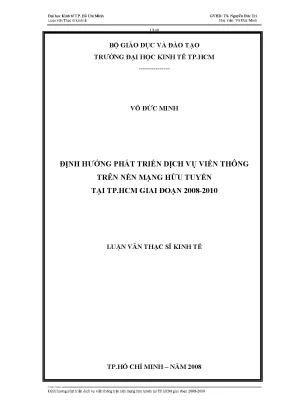 Luận văn: Phát triển dịch vụ viễn thông hữu tuyến