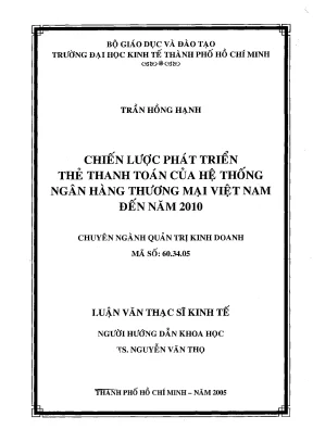 Luận văn: Chiến lược phát triển thẻ thanh toán ngân hàng