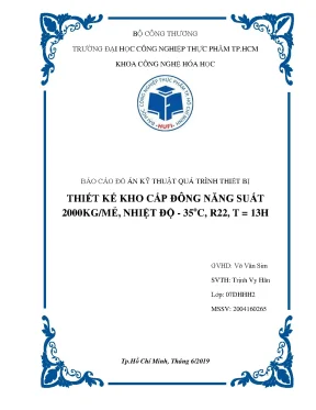 Thiết kế kho cấp đông 2000kg/mẻ, nhiệt độ -35°C (Full)