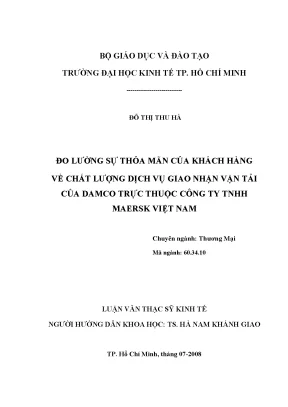 Luận văn: Đo lường sự thỏa mãn khách hàng về dịch vụ
