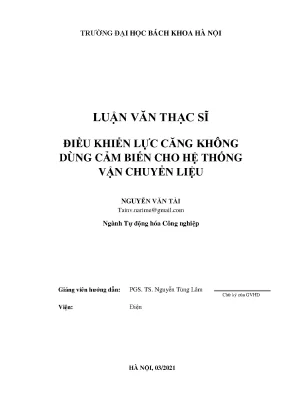 Điều khiển lực căng không cảm biến cho hệ vận chuyển liệu