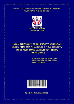 Quy trình kiểm toán khoản mục nợ phải trả nhà cung cấp