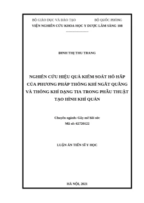 Nghiên cứu hiệu quả kiểm soát hô hấp trong phẫu thuật tạo hình khí quản