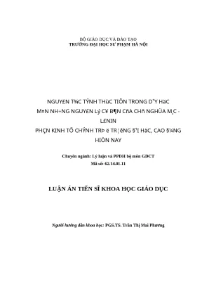 Tính thực tiễn trong dạy học CNMLN phần Kinh tế chính trị