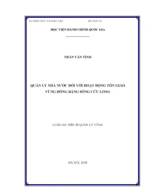 Quản lý nhà nước đối với tôn giáo vùng ĐBSCL