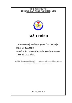 Giáo trình Hệ thống lạnh công nghiệp - Kho lạnh, máy đá cây, máy đá vảy