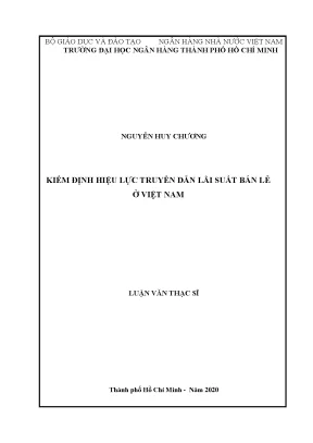 Kiểm định hiệu lực truyền dẫn lãi suất bán lẻ tại Việt Nam