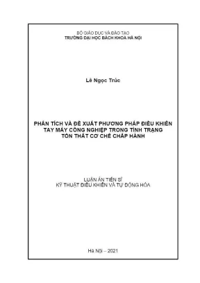 Điều khiển tay máy công nghiệp khi tổn thất cơ chế chấp hành