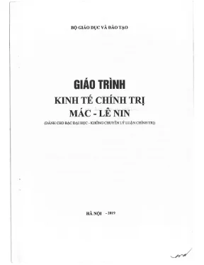 Giáo trình Kinh tế chính trị Mác - Lênin mới nhất 2021