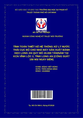Thiết kế hệ thống xử lý nước thải cục bộ cho nhà máy bánh kẹo Long An