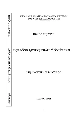 Hợp đồng dịch vụ pháp lý tại Việt Nam: Luận án Tiến sĩ Luật học