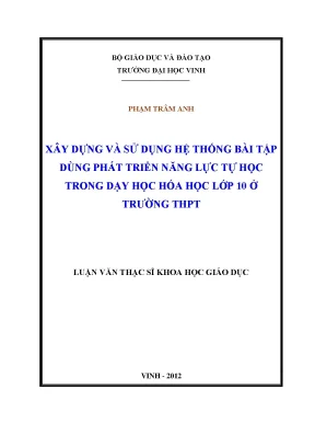 Hệ thống bài tập phát triển năng lực tự học môn Hóa học lớp 10