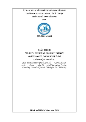 Giáo trình Thực tập Động cơ Cơ bản - Công nghệ Ô tô