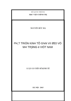 Phát triển kinh tế gắn với bảo vệ môi trường ở Việt Nam