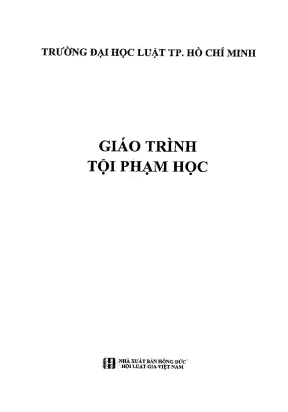Giáo trình Tội phạm học Phần 1 - TS Võ Thị Kim Oanh
