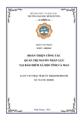 Quản trị nguồn nhân lực tại BHXH tỉnh Cà Mau