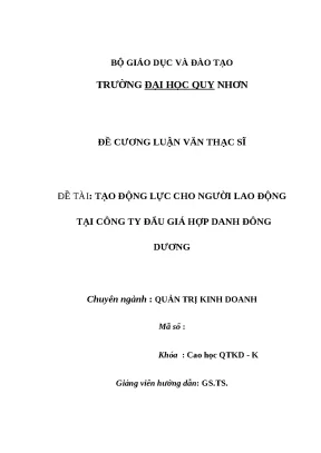 Luận văn tạo động lực cho nhân viên tại công ty đấu giá hợp danh đông dương