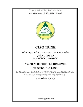 Giáo trình Microsoft Project - Quản lý dự án hiệu quả