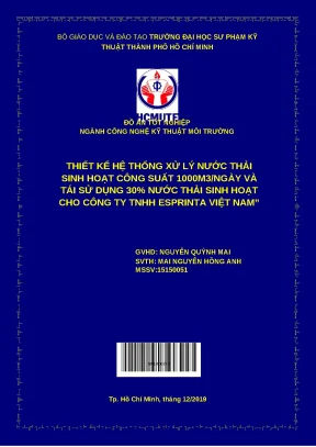 Thiết kế hệ thống xử lý nước thải sinh hoạt và tái sử dụng 30%