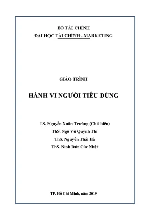 Giáo trình Hành vi Người tiêu dùng - Đại học Tài chính 2019