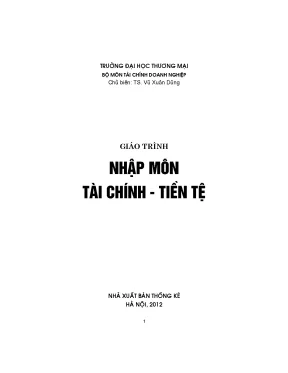 Giáo trình nhập môn tài chính tiền tệ - Vũ Xuân Dũng
