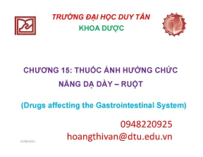 Giáo trình hóa dược: Thuốc ảnh hưởng chức năng dạ dày - ruột