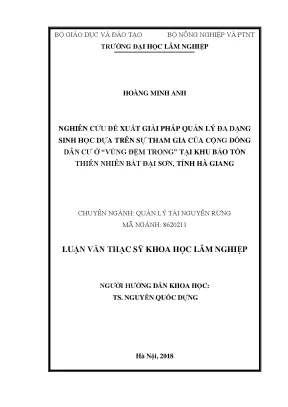 Quản lý đa dạng sinh học cộng đồng tại vùng đệm Bát Đại Sơn