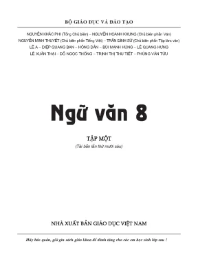 Sách Giáo Khoa Ngữ Văn 8 Tập 1