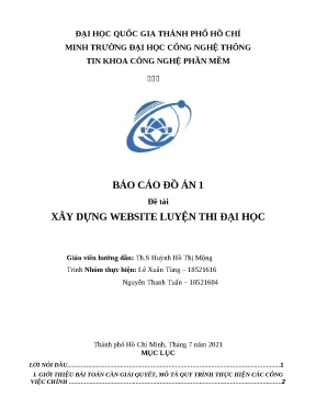 Xây dựng website luyện thi đại học - Đồ án nghiên cứu SE121.L21