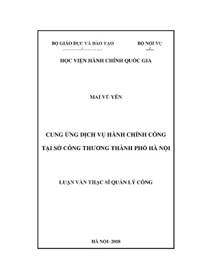 Hoạt động cung ứng dịch vụ hành chính công tại Sở Công Thương Hà Nội